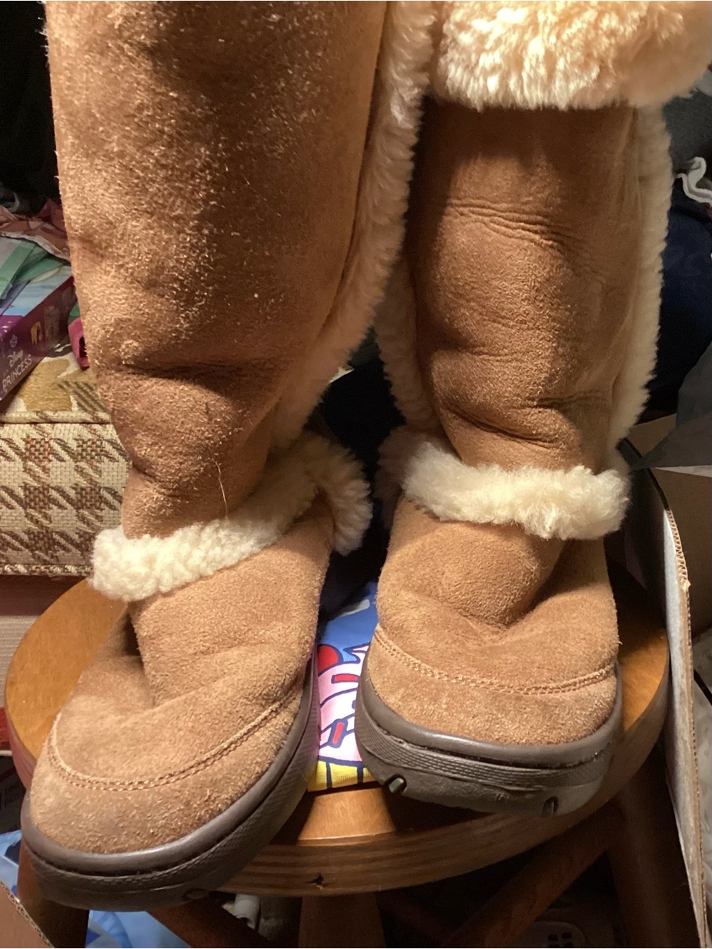 UGG Chestnut Suede Shearling Tall Boots
